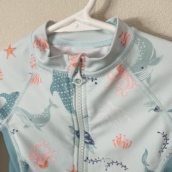 Tommy Bahama Toddler Swim Suit Rash Guard One Piece Sharks Size 24 Months 2T - Picture 3 of 8